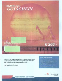 Hamburg - 200 Euro Gutscheinwert - für 100 Euro - Hamburg