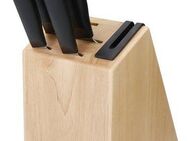 KitchenAid Messerblock Classic (5tlg), Messer japanischer Stahl, Schärfer, Birkenholzblock
