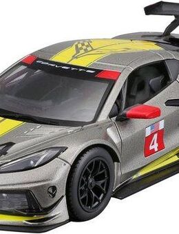 Bburago Sammlerauto Racing Chevrolet Corvette C8R ´20, grau metallic, Maßstab 1:24