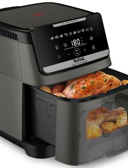 Tefal Heißluftfritteuse Easy Fry Silence XXL, für bis zu 8 Portionen, abnehmbares Frontelement, 1800 W, 10 Programme, Sichtfenster, Rezepte in der My Tefal App, EY846H