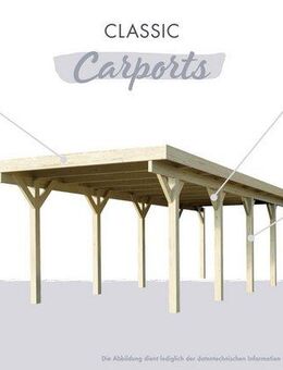 Karibu Doppelcarport »Classic 2« PVC-Dach Variante A kesseldruckimprägnert, BxT: 563x586 cm, 206 cm Einfahrtshöhe, aus Masivholz