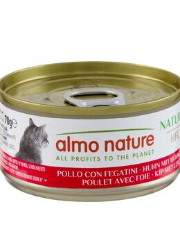5 + 1 gratis! 6 x 70 g Almo Nature HFC - Huhn mit Hühnerleber