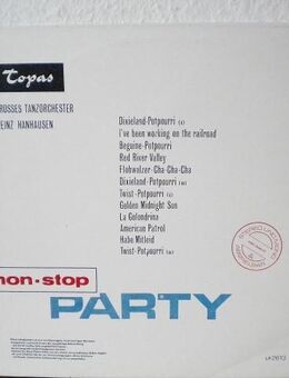 Grosses Tanzorchester Heinz Hanhausen-Nonstop Party-Vinyl-LP,Topas,Rar ! - Linnich