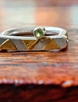 Schöner Ring 999 Silber 750 Gold Ringröße 54 - Lübeck