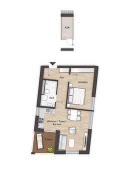 Stylische 2-Zimmer-Wohnung im Neubau mit Balkon - Bamberg