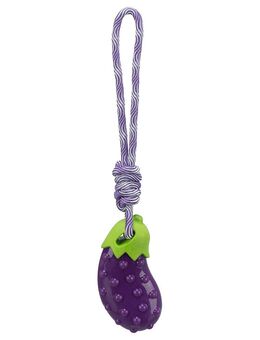 Trixie Hundespielzeug Aubergine am Seil - ca. L 34 cm