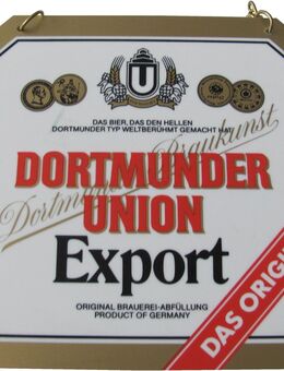 Dortmunder Union Brauerei - Export - Zapfhahnschild - 12 x 12 cm - aus Kunststoff - Motiv 1 - Doberschütz