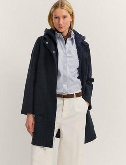 bugatti Wollmantel Modern Fit mit Kapuze & herausnehmbarer Weste