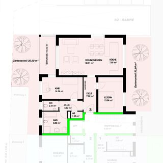 Neubau: 3-Zimmer Erdgeschoss mit Terrasse in Steinen - Höllstein Nr.3