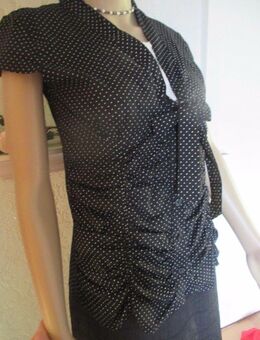 NEU 50er Jahre Rockabilly Style Polka Dots Pünktchen Punkte Tupfen Romatik Schleifen Schluppe Bluse "Jennifer Taylor" Gr. 36- 38/ S * schwarz * weiß * - Riedlingen