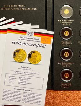 10 Goldmünzen 6,66 Gramm 999 Feingold Die Präsidenten der Bundesrepublik Deutschland - Mannheim