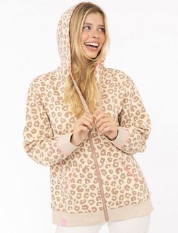 Zwillingsherz Kapuzensweatjacke "Soft Leo" Mini-Me, mit Leo Muster, Zipper und Kängurutaschen