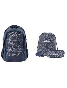 2be Schulrucksack Navy Blue, mit Turnbeutel und Federmäppchen