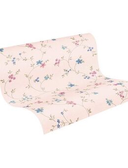 A.S. Création Vliestapete Landhaustapete mit Blümchen, leicht strukturiert, gemustert, matt, neutral, (1 St), Tapete Floral Blumenranke Tapeten Wohnzimmer Schlafzimmer Küche Design
