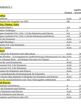 Noten und Zubehör für Klarinette und Saxophon - Dinkelsbühl