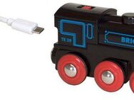BRIO® Spielzeug-Eisenbahn BRIO® WORLD, Schwarze Akkulok mit Mini USB