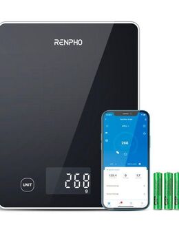 RENPHO Küchenwaage Calibra 1L Smart Nutrition Scale T001, Smarte Küchenwaage für präzise Ernährungstracking & Zielerreichung