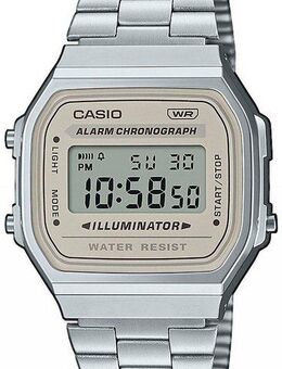 CASIO VINTAGE Chronograph A168WA-8AYES, Quarzuhr, Armbanduhr,Damenuhr, Herrenuhr, Digitaluhr, Edelstahlarmband