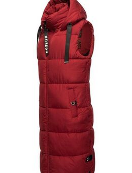 Navahoo Steppweste Schnuffelchen (1-tlg) warme Damen Outdoor-Weste lang mit Kapuze