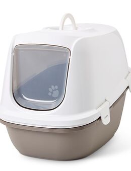 Savic Katzentoilette Reina mit Sieb - grau / weiß
