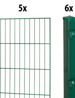 GARDEN 'N' MORE Einstabmattenzaun Standard, (11-St), 5 Elemente für 10 m, LxH: 200 x 175 cm, mit 6 Pfosten