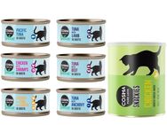 Kombi-Paket: Cosma Nature 24 x 70 g + 2 x Snackies Maxi Tube - 24 x Mix 2 (6 Sorten) + 2 x 160 g Snackies Hühnchen