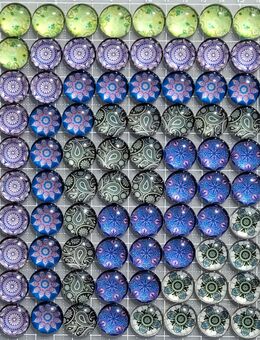 102 Stk. Mandala Cabochons aus Glas | Ø18mm | Farbkonvolut | kreatives Gestalten - Althengstett