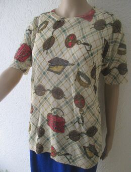 NEU m. Etikett * Lurex- Glitzer * Sonnenbrillen * Bags * Schmuck * Romantik- Vintage- Print * Karo * Feinstrick * Kurzarm * Pullover * T- Shirt ''Jubiana STYLIST'' Gr. 42- 44/ M- L * gold * grün * schwarz * braun * rot * cremé- beige * - Riedlingen