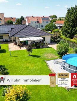 Einzigartiges Mehrgenerationenwohnen im Bungalowstil | Wunderschönes Grundstück | Pool | Erdwärme - Löbnitz (Sachsen)