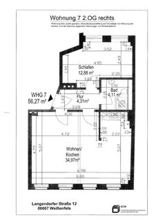 Langendorder Straße 12 - 2-Raum-Wohnung im 2.OG