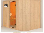 Karibu Sauna Thyra 4, BxTxH: 231 x 170 x 198 cm, 68 mm, (Set) 9-kW-Ofen mit externer Steuerung