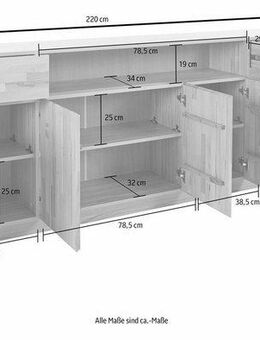 Home affaire Sideboard, Kommode, Breite 220 cm, teilmassiv, FSC®-zertifiziert