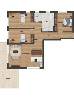 4 Zimmer Wohnung im Erdgeschoss Neubau an der Kahnfahrt - Augsburg