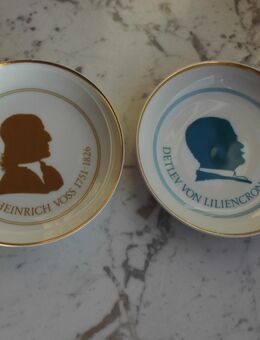 Fürstenberg Porzellan Teller 11 cm Detlev von Liliencron+Johann Heinrich Voss Provinzial Vintage - Flensburg
