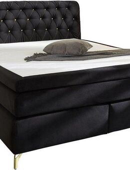 Jockenhöfer Gruppe Boxspringbett Sancara, inklusive 7-Zonen-TTFK-Matratzen und 9 cm Kaltschaumtopper, goldfarbige Designelemente, Härtegrade wählbar (H3,H3/H4 oder H4)
