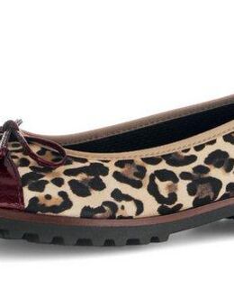 Gabor Ballerina, Blockabsatz, Businessschuh, Schlupfschuh im angesagten Leo-Look
