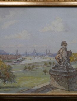 Ansicht von Dresden , Maler Rudolf Poeschmann , vor 1945 signiert - Görlitz