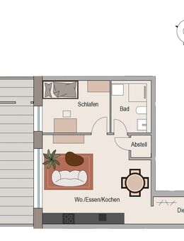 Whg. 9 - wundervolle 2-Zi.-Penthouse-Whg. mit großer Dachterrasse (barrierefrei) - Neckarwestheim