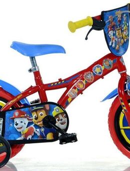 Dino Kinderfahrrad Paw Patrol 12 Zoll, 1 Gang, mit Stützrädern und Frontschild