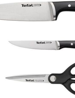 Tefal Messer-Set K232S355 Ice Force (Set, 3-tlg), Edelstahl, lang anhaltende Schneidleistung und Schärfe