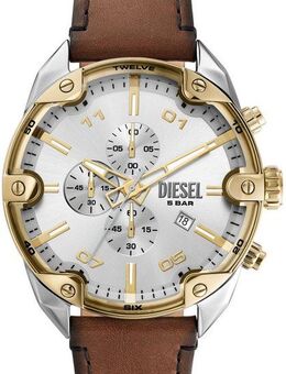 Diesel Chronograph SPIKED DZ4665, Armbanduhr, Herrenuhr, Lederarmband, Quarzuhr, Stoppfunktion