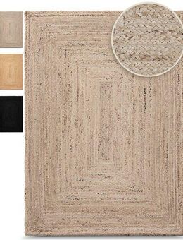 carpetfine Teppich Nele Juteteppich Naturfaser, rechteckig, Höhe: 6 mm, geflochtener Wendeteppich aus 100% Jute, quadratisch und als Läufer