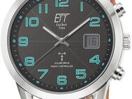 ETT Funkuhr Basic EGS-11499-22L, Armbanduhr, Herrenuhr, Datum, Solar, Lederarmband