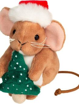 Teddy Hermann® Kuscheltier Weihnachtsmaus mit Tannenbaum, 11 cm
