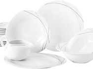 Seltmann Weiden Tafelservice Geschirr-Set, Service Trio Highline (16-tlg), 6 Personen, Porzellan, Teller-Set, Suppenteller, Made in Germany, 16 Teile, für 6 Personen