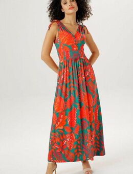 Aniston SELECTED Sommerkleid mit breiten Trägern zum Raffen