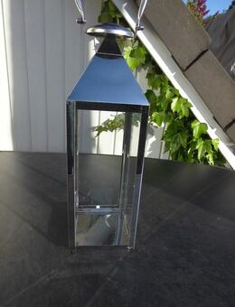 Laterne Edelstahl Glas Windlicht 48 cm Deko 10,- - Flensburg