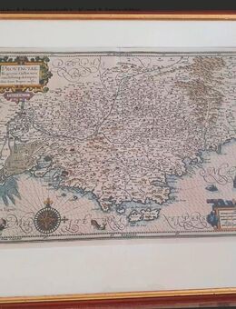 Karte der Provence, Kupferstichkarte 1580 P.J. Bompario - Laboe