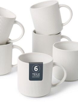 OTTO home Becher Kaffeebecher Ylvii, 6er Set, Steinzeug, spülmaschinenfest und mikrowellengeeignet, 460 ml