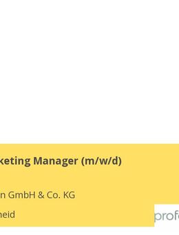Senior Marketing Manager (m/w/d) - Lüdenscheid